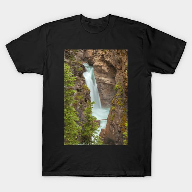 Johnston Canyon Falls T-Shirt by jvnimages